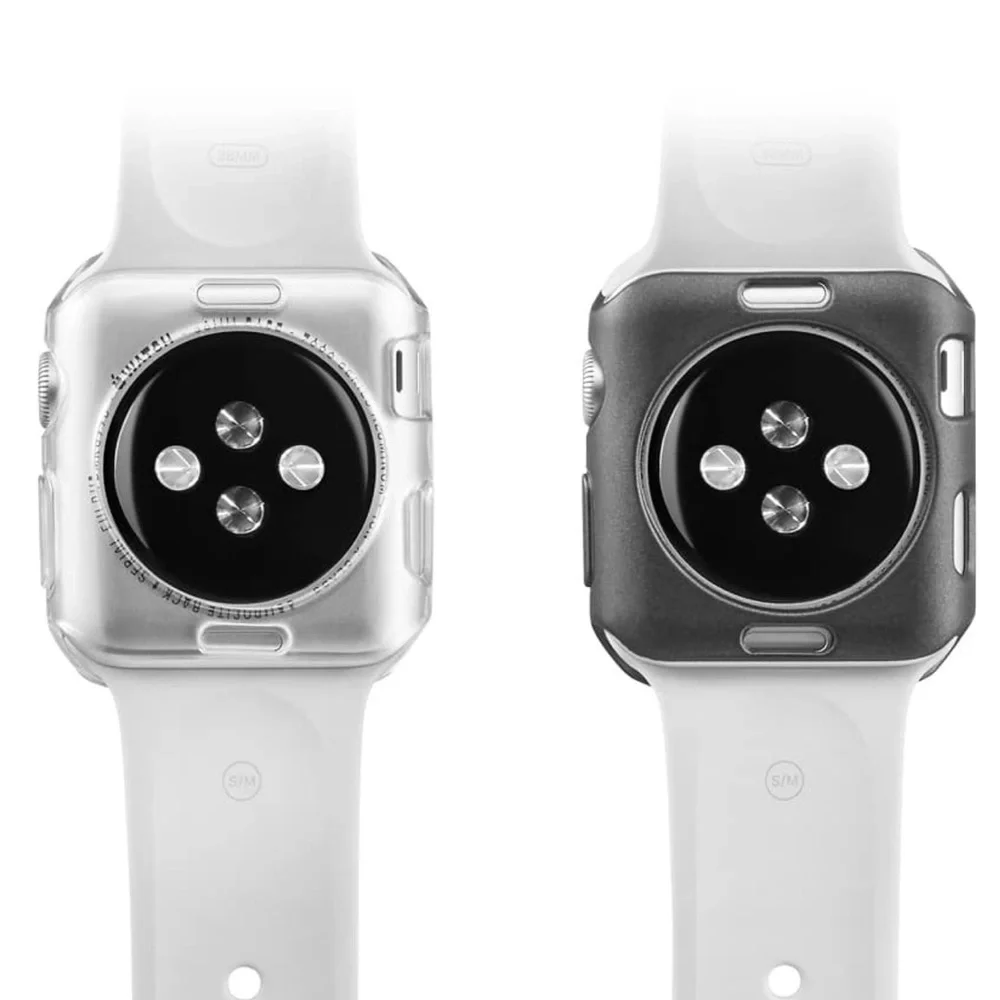 2PK-Modal-Bumper for smartwatch thermoplastic polyurethane -42mm/spacegrey&clear